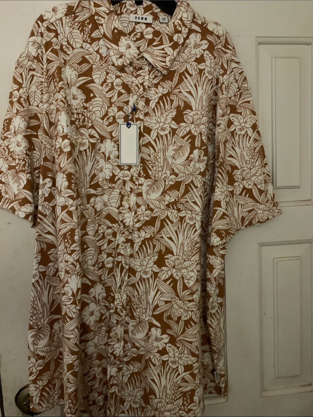 Rowan Brown Floral Short-Sleeve Button-Down Shirt